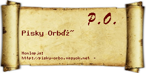 Pisky Orbó névjegykártya